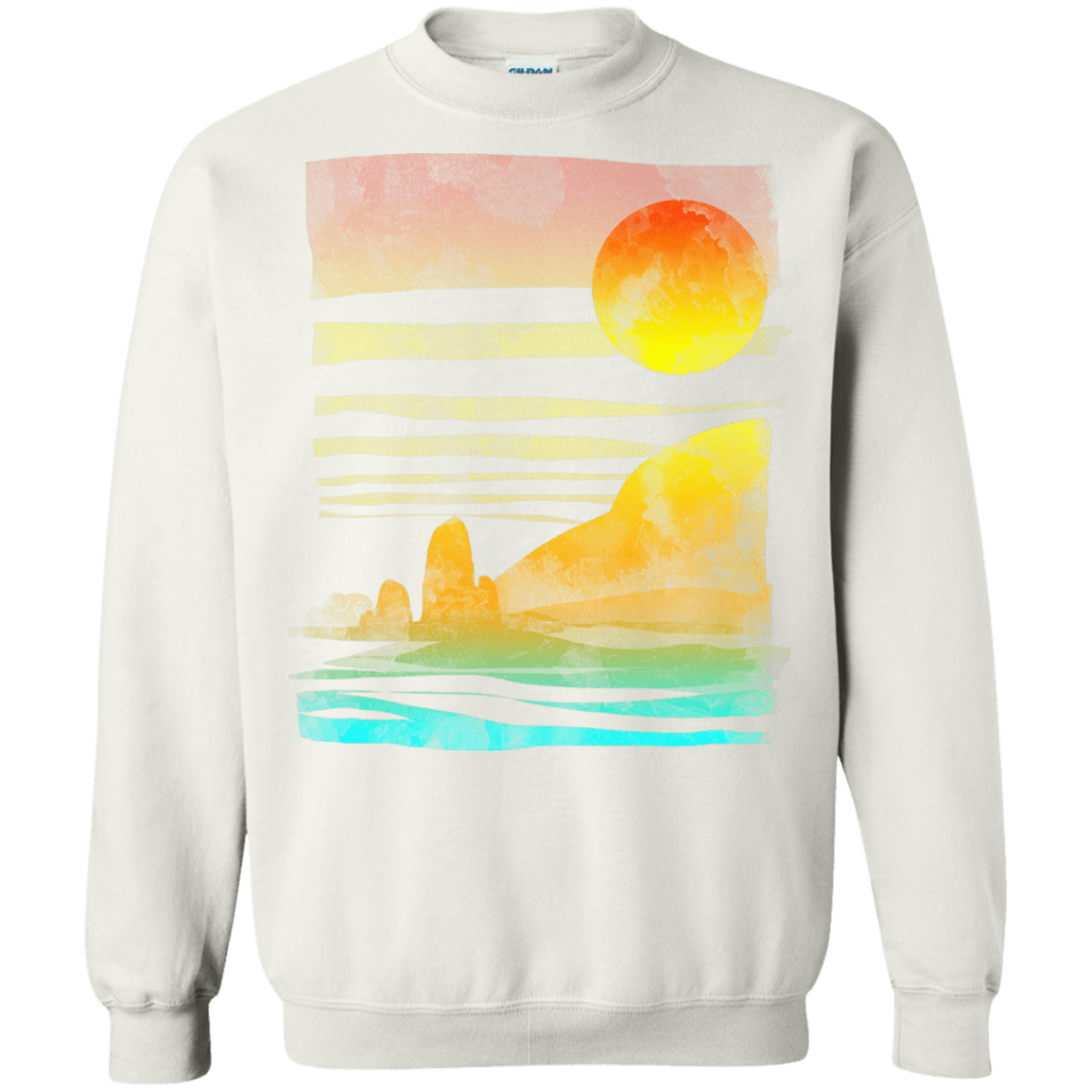 Sweatshirts White / S Landscape Painted With Tea Crewneck Sweatshirt