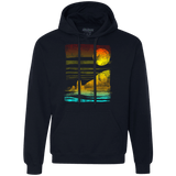 Sweatshirts Navy / S Landscape Painted With Tea Premium Fleece Hoodie