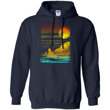 Sweatshirts Navy / S Landscape Painted With Tea Pullover Hoodie