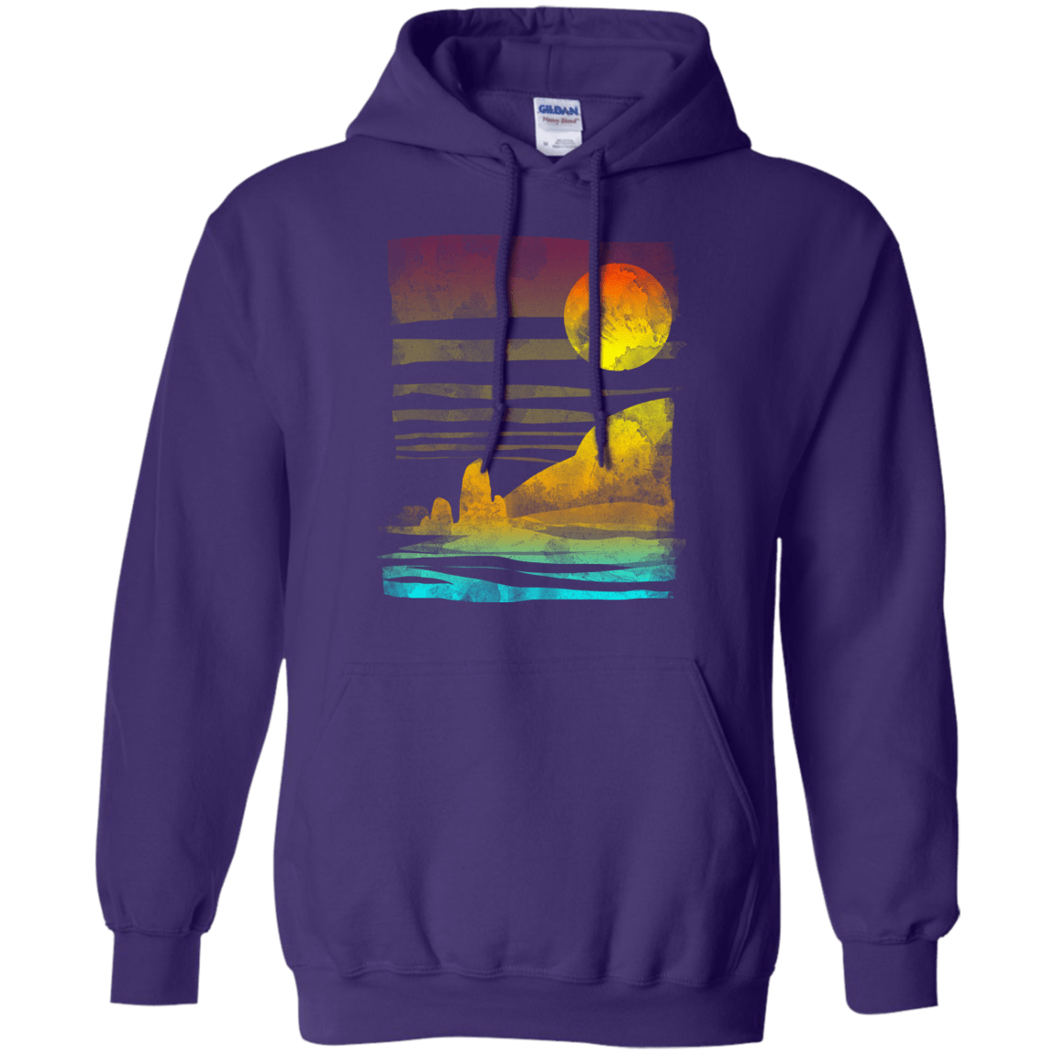 Sweatshirts Purple / S Landscape Painted With Tea Pullover Hoodie