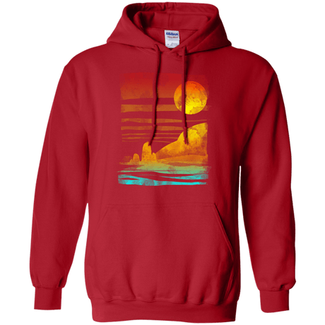 Sweatshirts Red / S Landscape Painted With Tea Pullover Hoodie