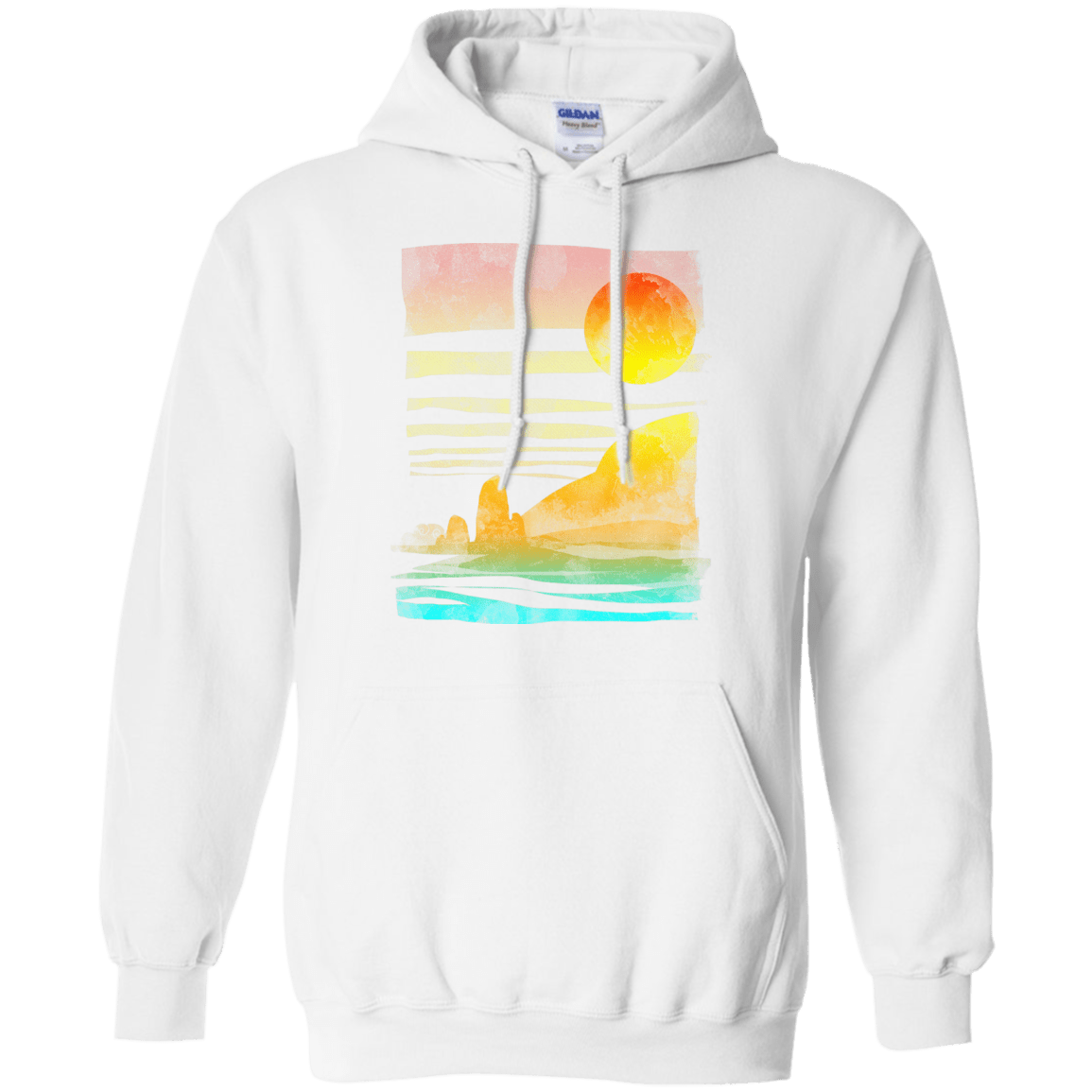 Sweatshirts White / S Landscape Painted With Tea Pullover Hoodie
