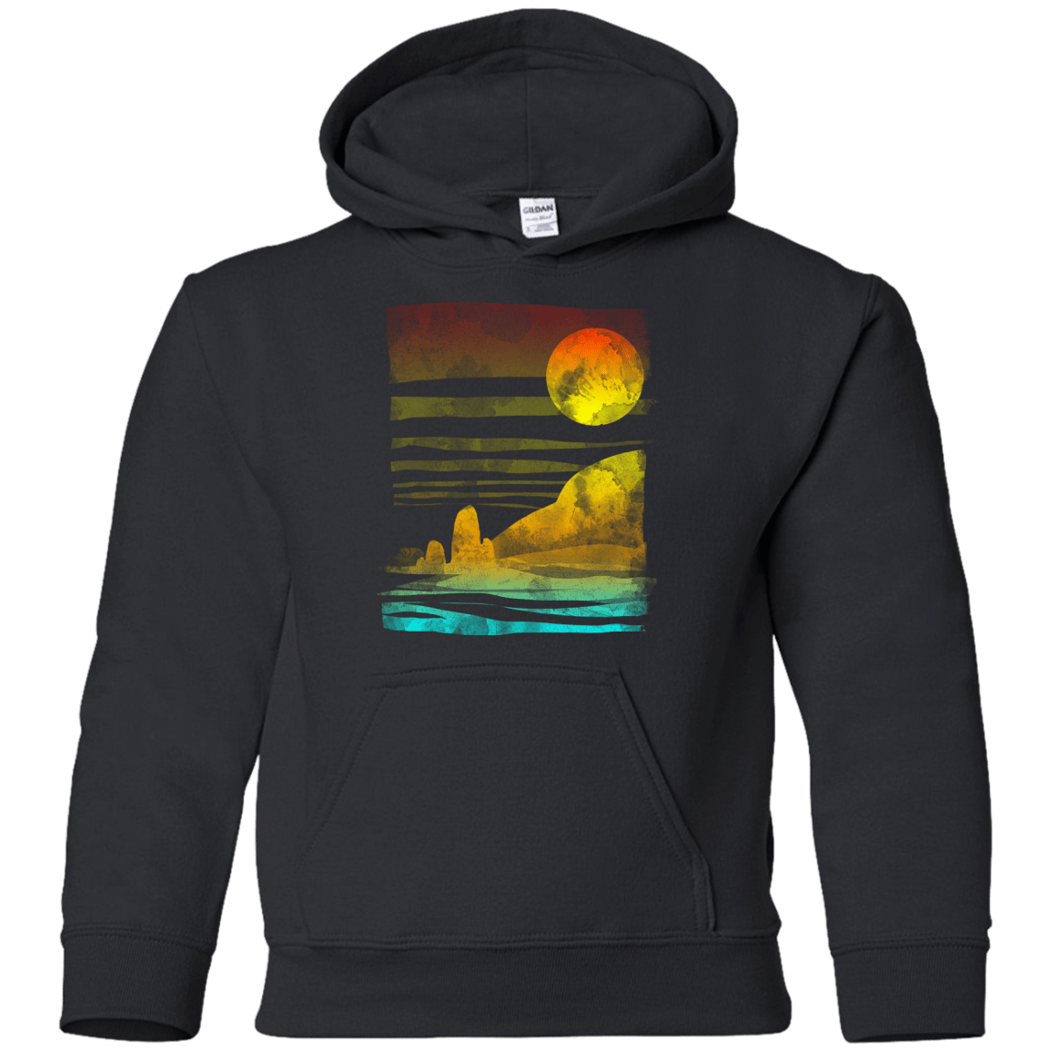 Sweatshirts Black / YS Landscape Painted With Tea Youth Hoodie