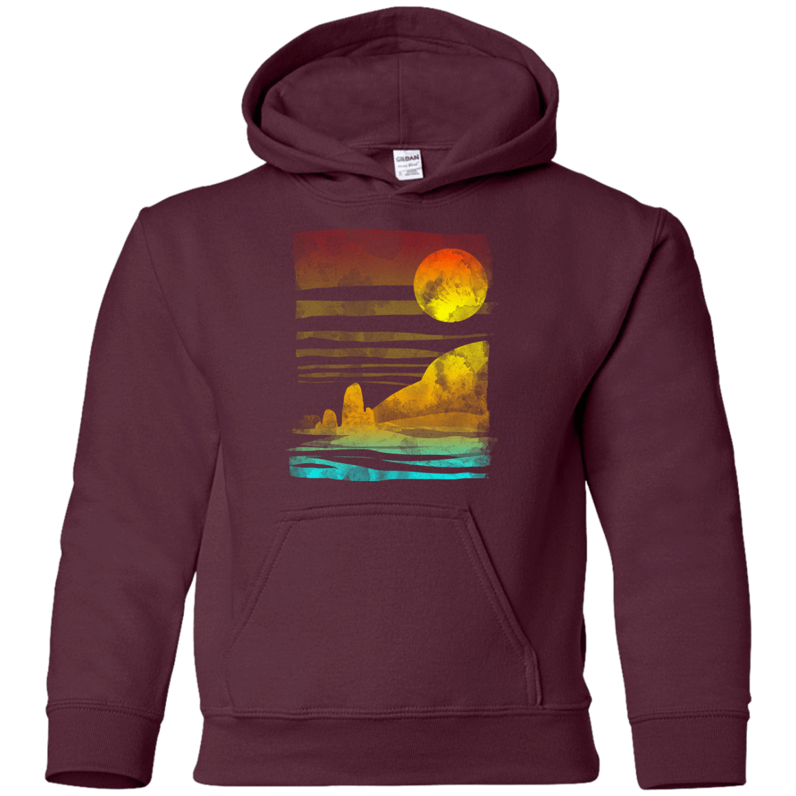 Sweatshirts Maroon / YS Landscape Painted With Tea Youth Hoodie