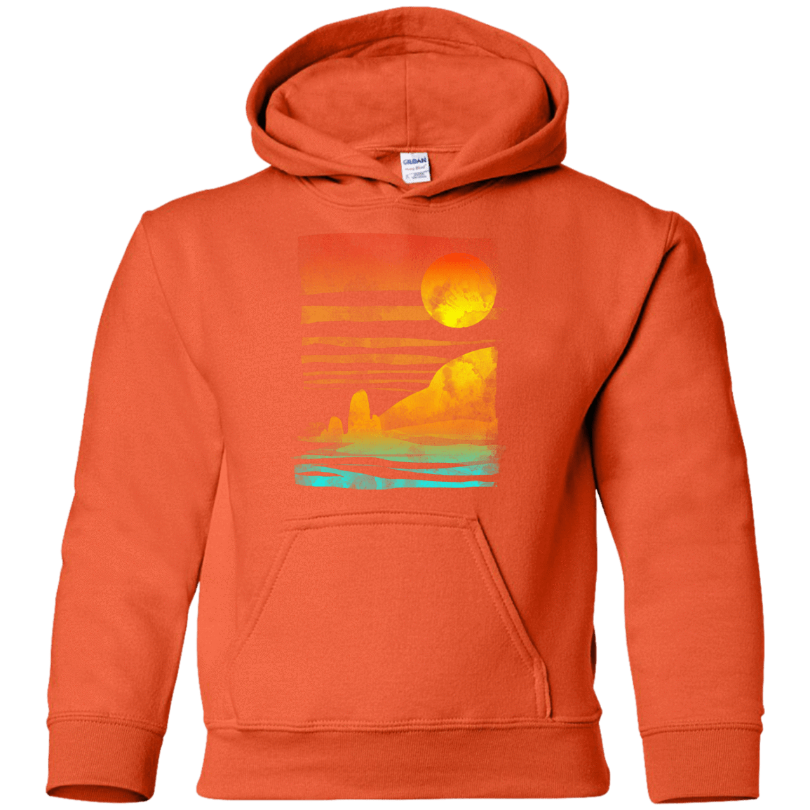 Sweatshirts Orange / YS Landscape Painted With Tea Youth Hoodie