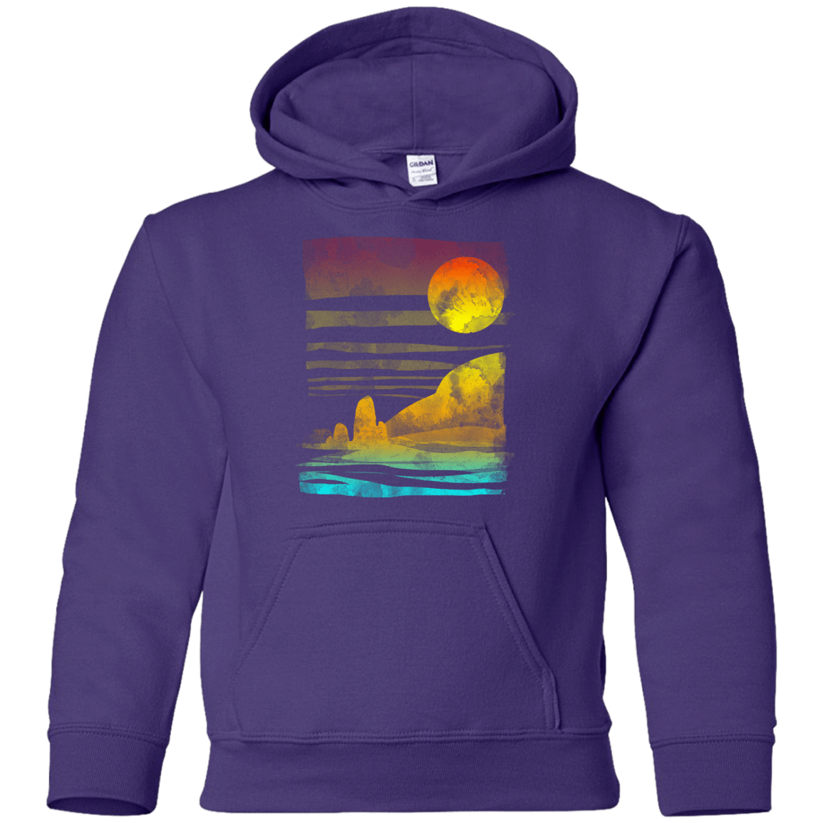 Sweatshirts Purple / YS Landscape Painted With Tea Youth Hoodie