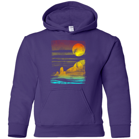 Sweatshirts Purple / YS Landscape Painted With Tea Youth Hoodie