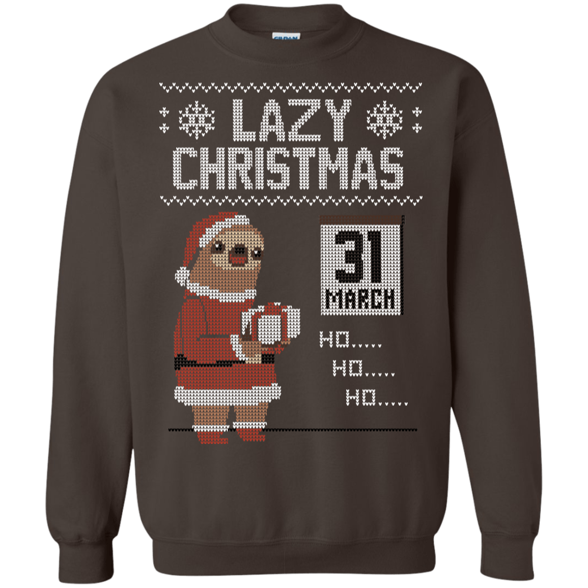 Sweatshirts Dark Chocolate / S Lazy Christmas Crewneck Sweatshirt