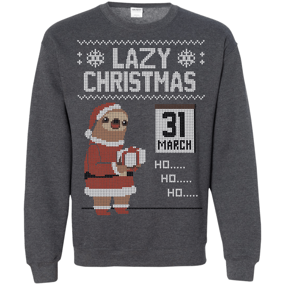 Sweatshirts Dark Heather / S Lazy Christmas Crewneck Sweatshirt