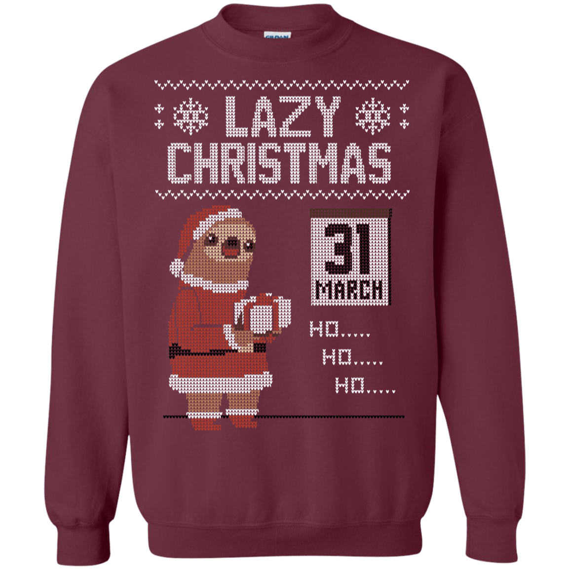 Sweatshirts Maroon / S Lazy Christmas Crewneck Sweatshirt