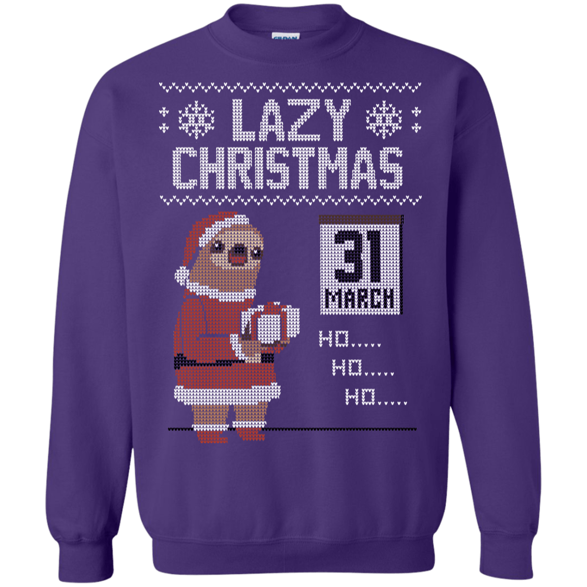 Sweatshirts Purple / S Lazy Christmas Crewneck Sweatshirt