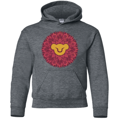 Sweatshirts Dark Heather / YS Leaf Mane Mandala Youth Hoodie