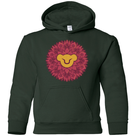 Sweatshirts Forest Green / YS Leaf Mane Mandala Youth Hoodie