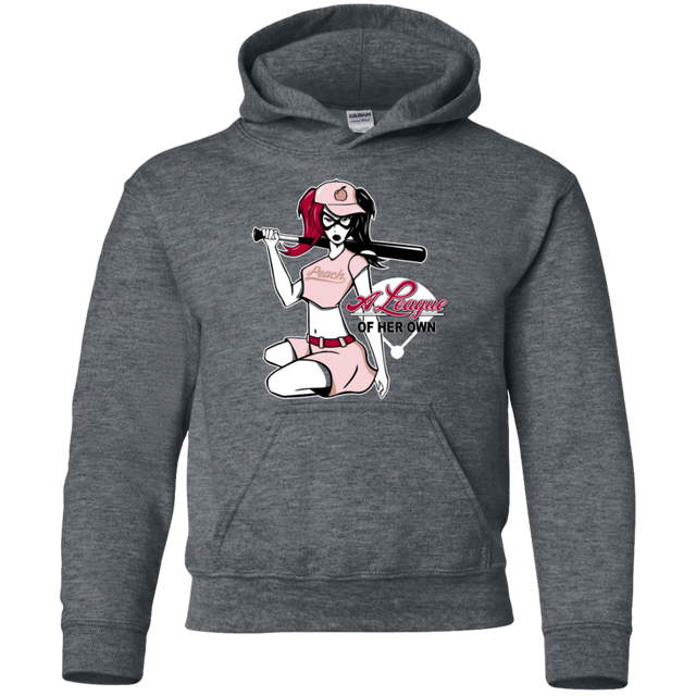 Sweatshirts Dark Heather / YS League of Her Own Youth Hoodie