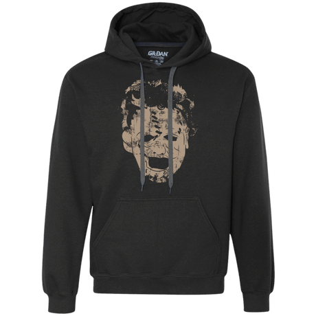 Sweatshirts Black / Small Leather Face Grunge Premium Fleece Hoodie