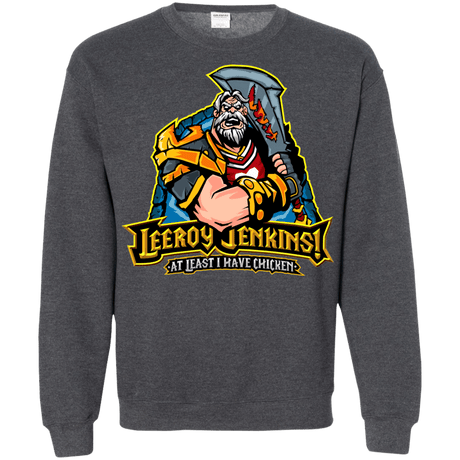 Sweatshirts Dark Heather / Small Leeroy Jenkins Crewneck Sweatshirt