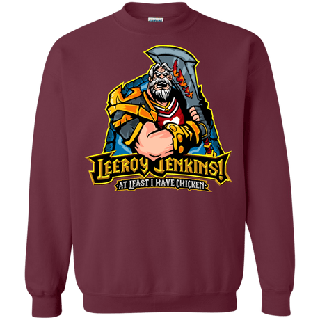 Sweatshirts Maroon / Small Leeroy Jenkins Crewneck Sweatshirt