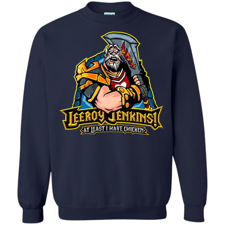 Sweatshirts Navy / Small Leeroy Jenkins Crewneck Sweatshirt