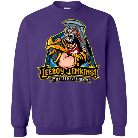 Sweatshirts Purple / Small Leeroy Jenkins Crewneck Sweatshirt