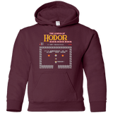Sweatshirts Maroon / YS Legend of Hodor Youth Hoodie