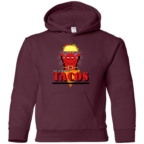 Sweatshirts Maroon / YS Legend of Tacos Youth Hoodie