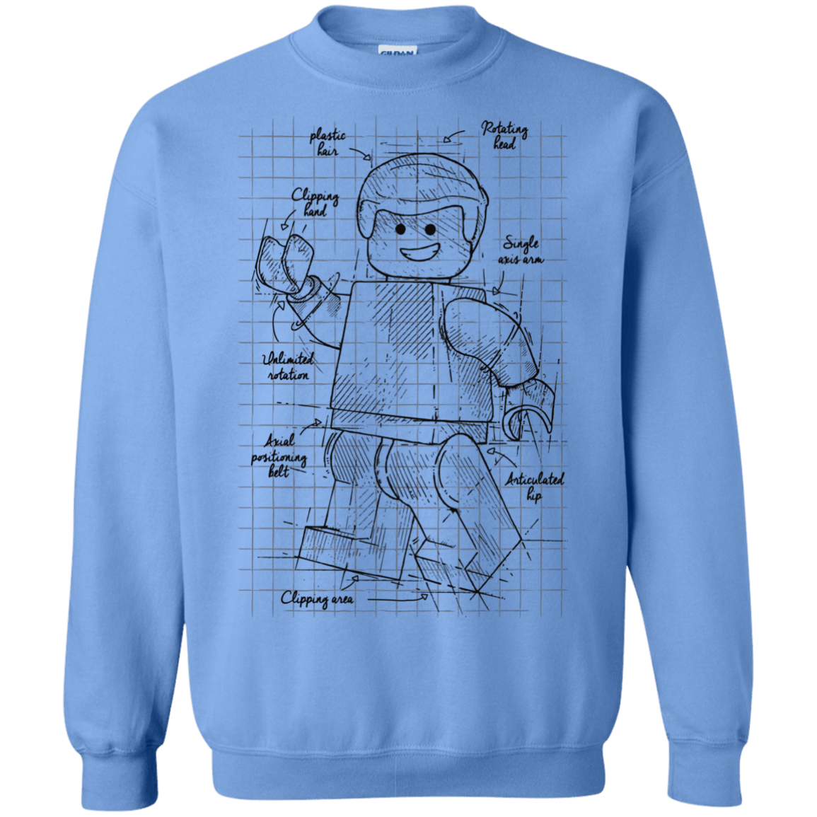 Sweatshirts Carolina Blue / S Lego Plan Crewneck Sweatshirt