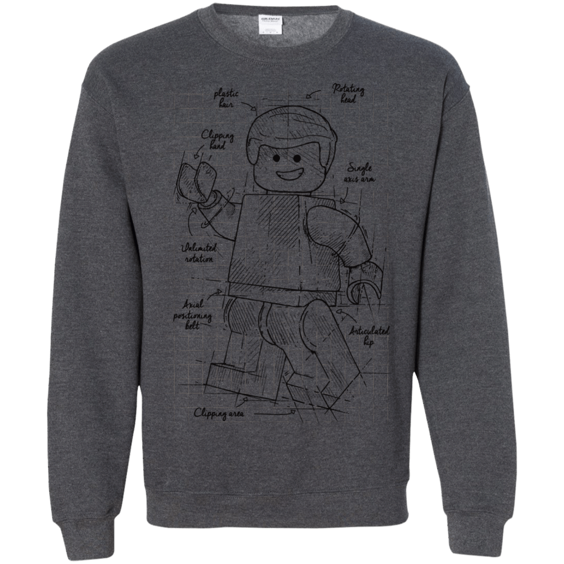 Sweatshirts Dark Heather / S Lego Plan Crewneck Sweatshirt