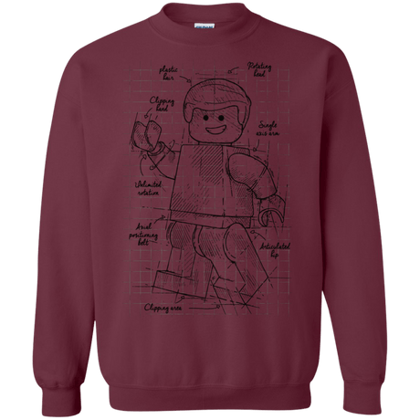 Sweatshirts Maroon / S Lego Plan Crewneck Sweatshirt