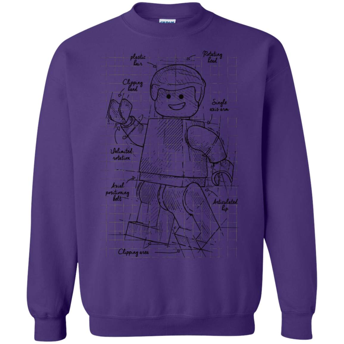 Sweatshirts Purple / S Lego Plan Crewneck Sweatshirt