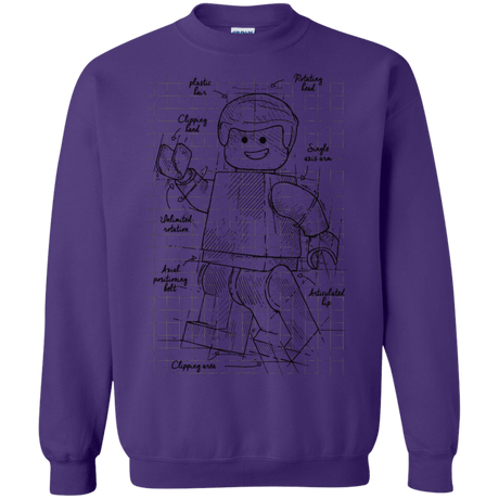 Sweatshirts Purple / S Lego Plan Crewneck Sweatshirt