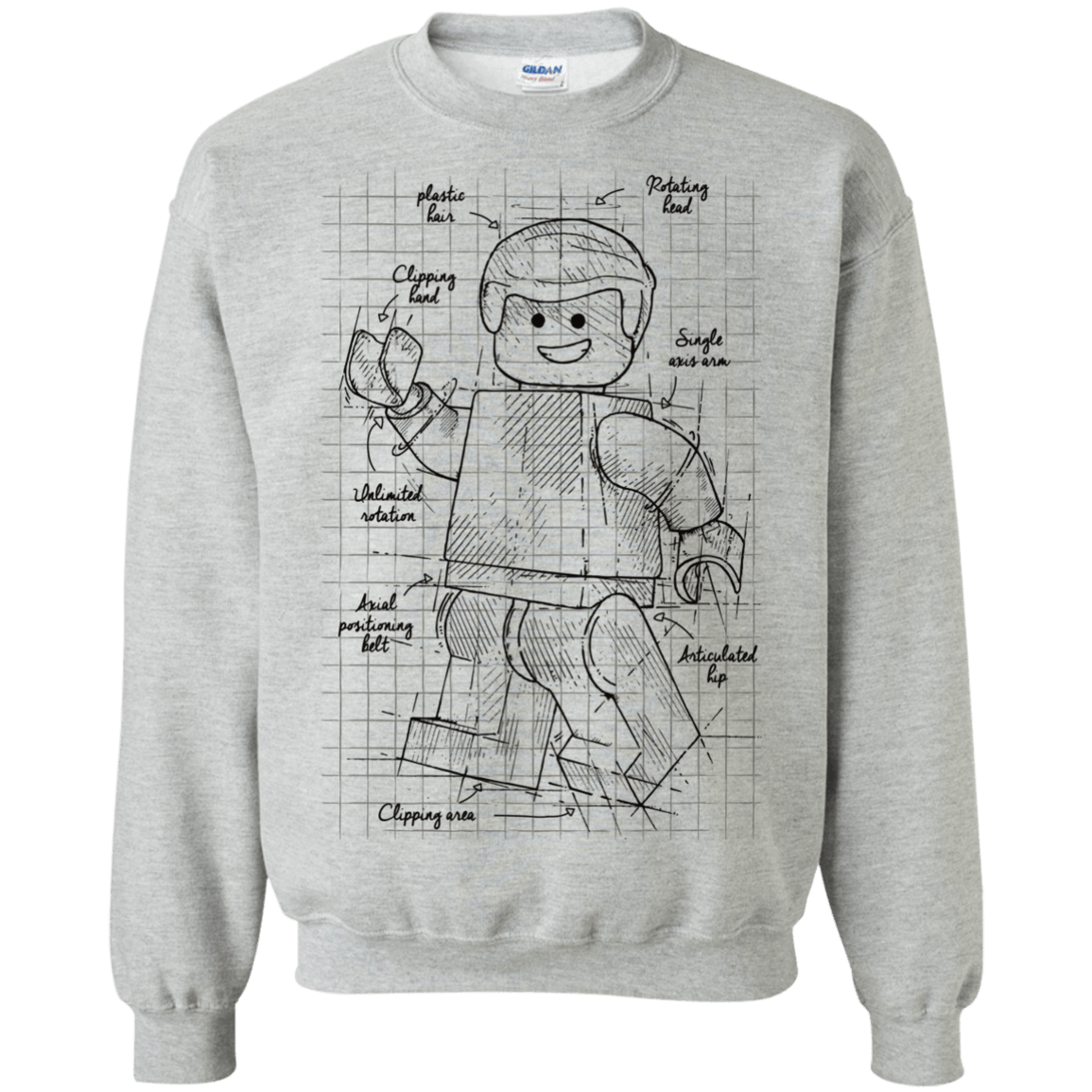 Sweatshirts Sport Grey / S Lego Plan Crewneck Sweatshirt