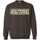 Sweatshirts Dark Chocolate / Small Less Monday More Coffee Crewneck Sweatshirt