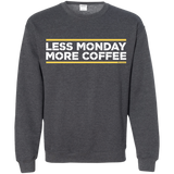 Sweatshirts Dark Heather / Small Less Monday More Coffee Crewneck Sweatshirt