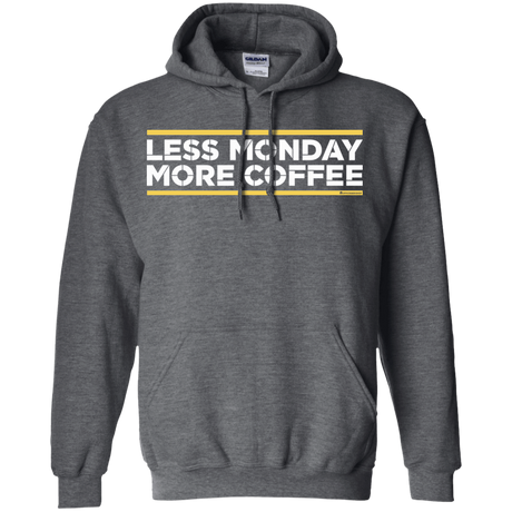 Sweatshirts Dark Heather / Small Less Monday More Coffee Pullover Hoodie