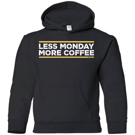 Sweatshirts Black / YS Less Monday More Coffee Youth Hoodie