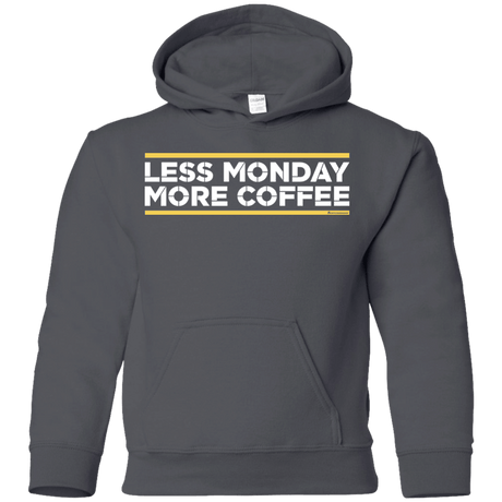 Sweatshirts Charcoal / YS Less Monday More Coffee Youth Hoodie