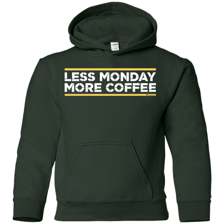Sweatshirts Forest Green / YS Less Monday More Coffee Youth Hoodie