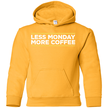 Sweatshirts Gold / YS Less Monday More Coffee Youth Hoodie