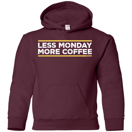 Sweatshirts Maroon / YS Less Monday More Coffee Youth Hoodie