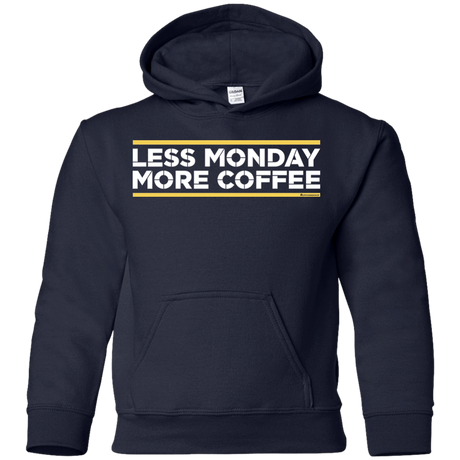 Sweatshirts Navy / YS Less Monday More Coffee Youth Hoodie