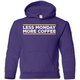Sweatshirts Purple / YS Less Monday More Coffee Youth Hoodie
