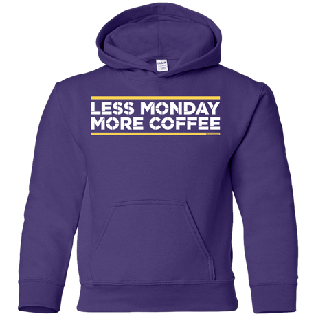 Sweatshirts Purple / YS Less Monday More Coffee Youth Hoodie