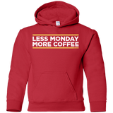 Sweatshirts Red / YS Less Monday More Coffee Youth Hoodie
