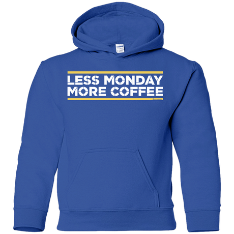 Sweatshirts Royal / YS Less Monday More Coffee Youth Hoodie
