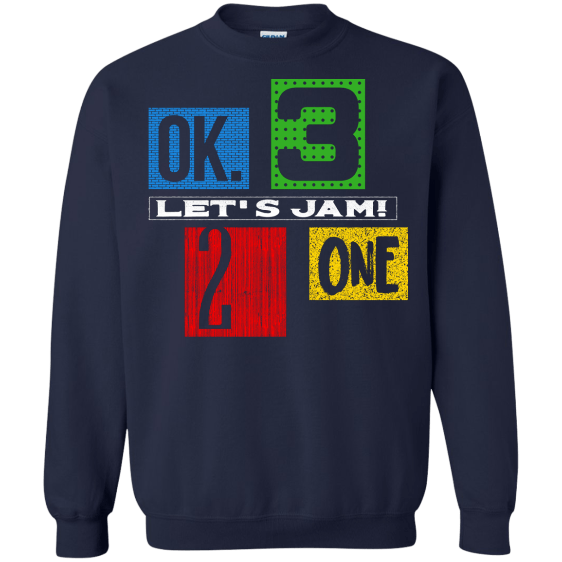 Sweatshirts Navy / S Let's Jam Crewneck Sweatshirt