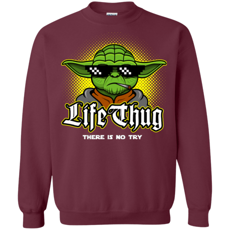 Sweatshirts Maroon / Small Life thug Crewneck Sweatshirt