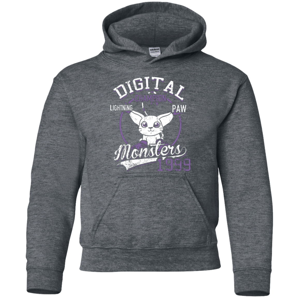 Sweatshirts Dark Heather / YS Lightning Paw Youth Hoodie