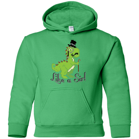 Sweatshirts Irish Green / YS LikeASir T-Rex Youth Hoodie