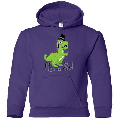 Sweatshirts Purple / YS LikeASir T-Rex Youth Hoodie