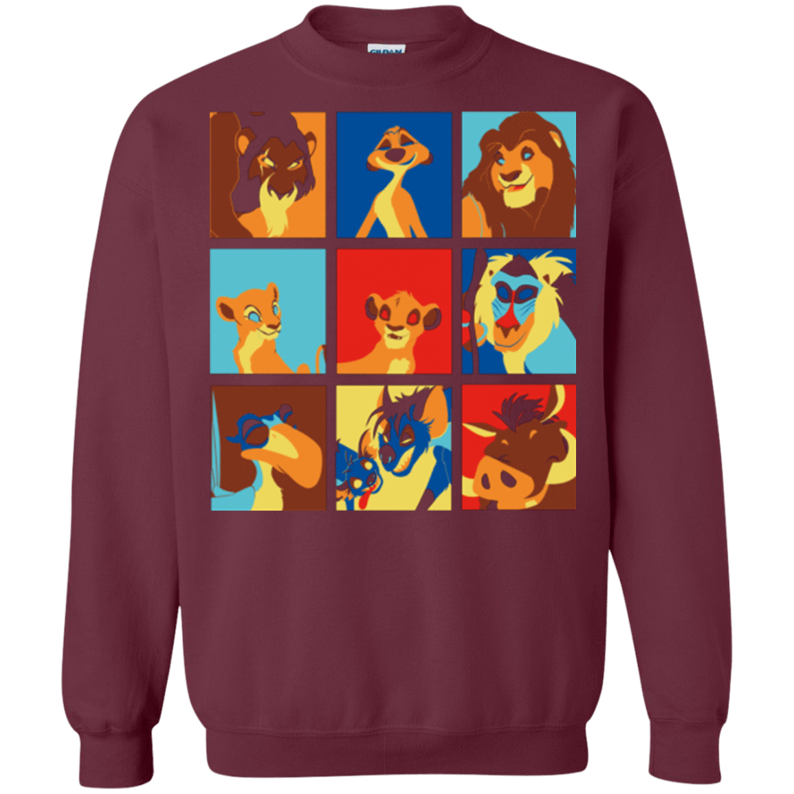 Sweatshirts Maroon / Small Lion Pop Crewneck Sweatshirt